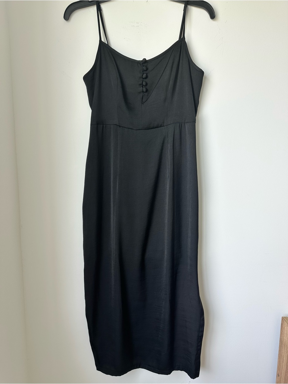 BCBGeneration Black Midi Dress with Button Front Size 4